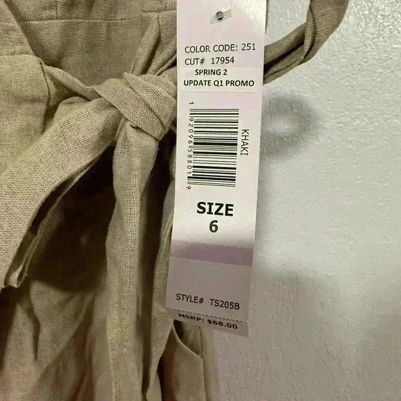 171. Tiana Ladies Khaki Sleeveless Jumper romper - Picture 3 of 5